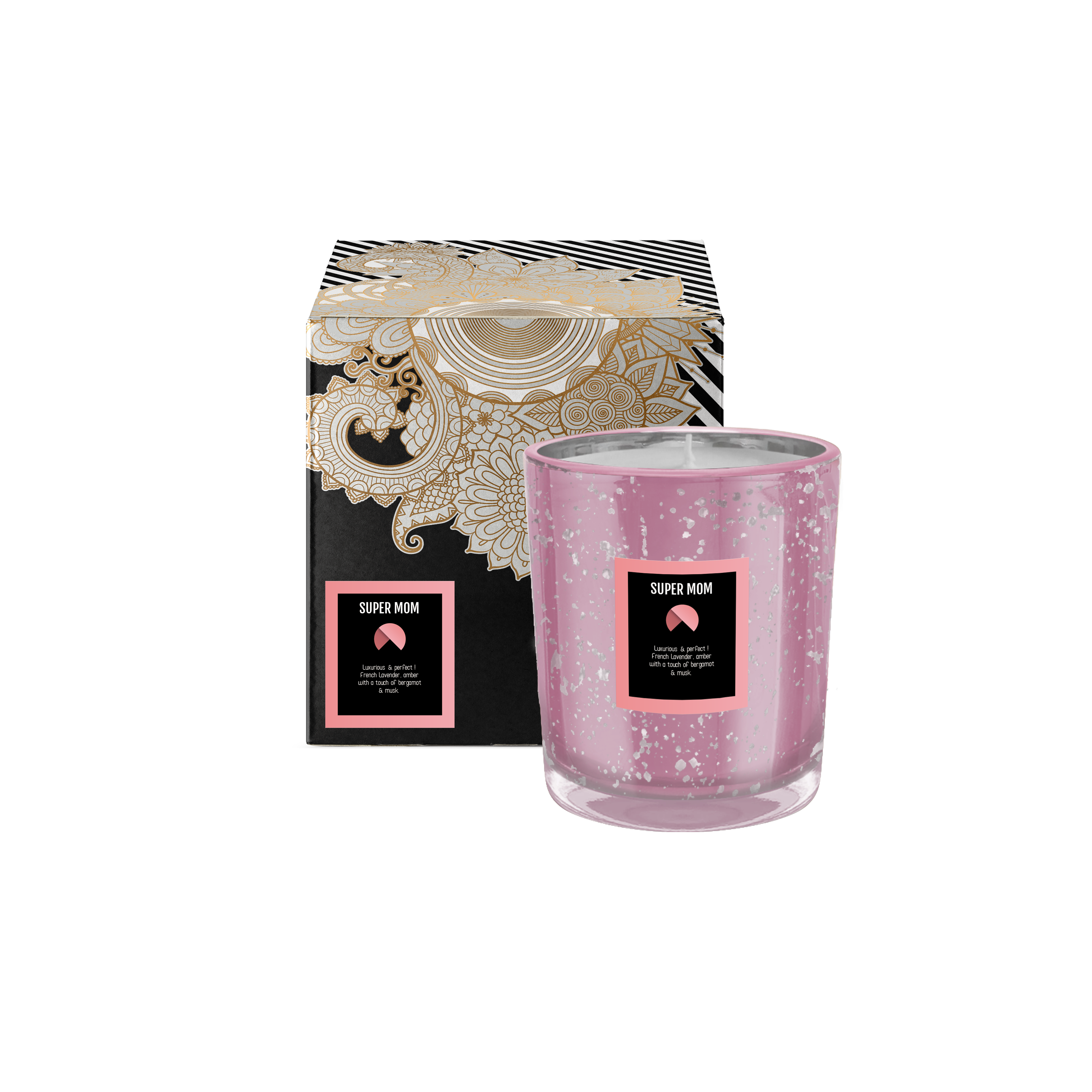 Super Mom Boxed Metallic Candle - Glow Scented Candles